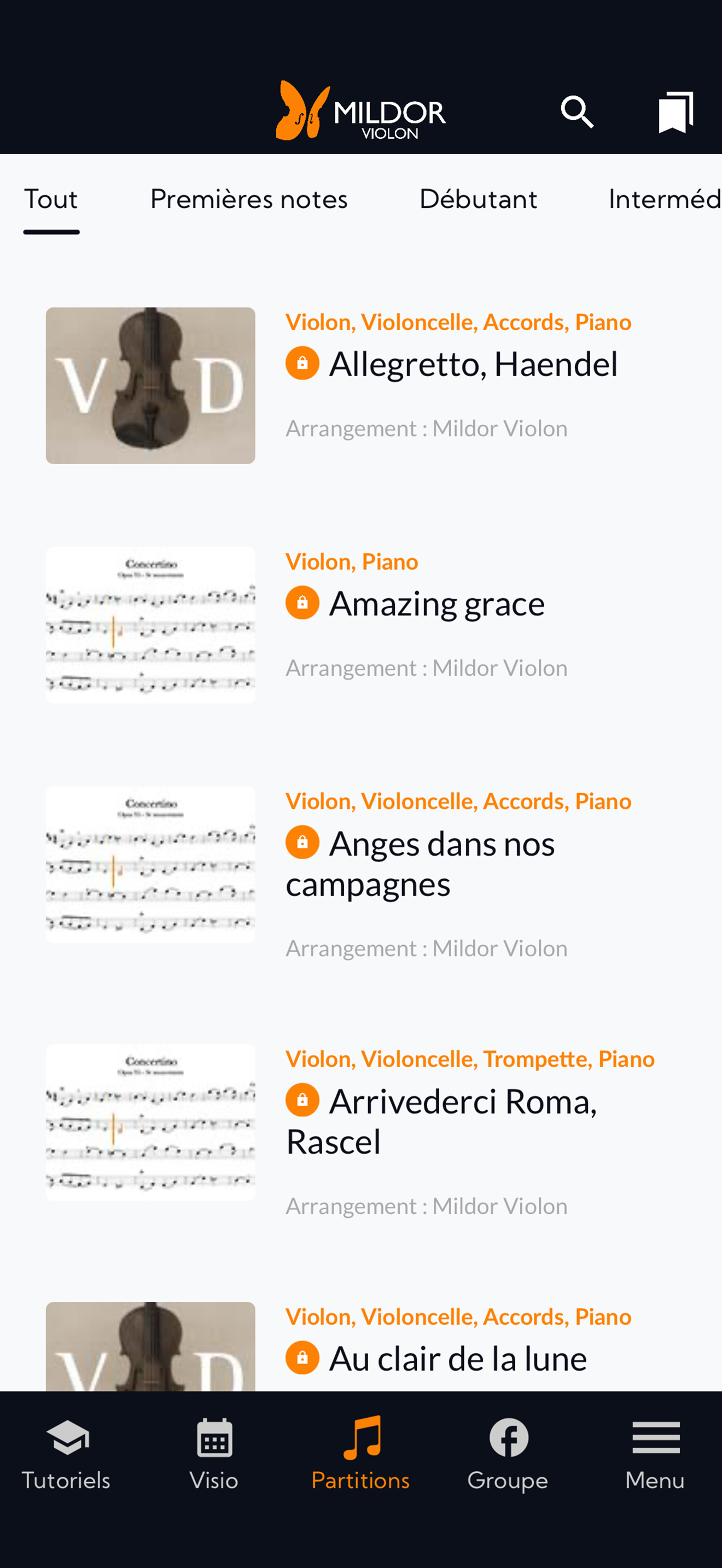 Mildor Violon application mobile capture 3