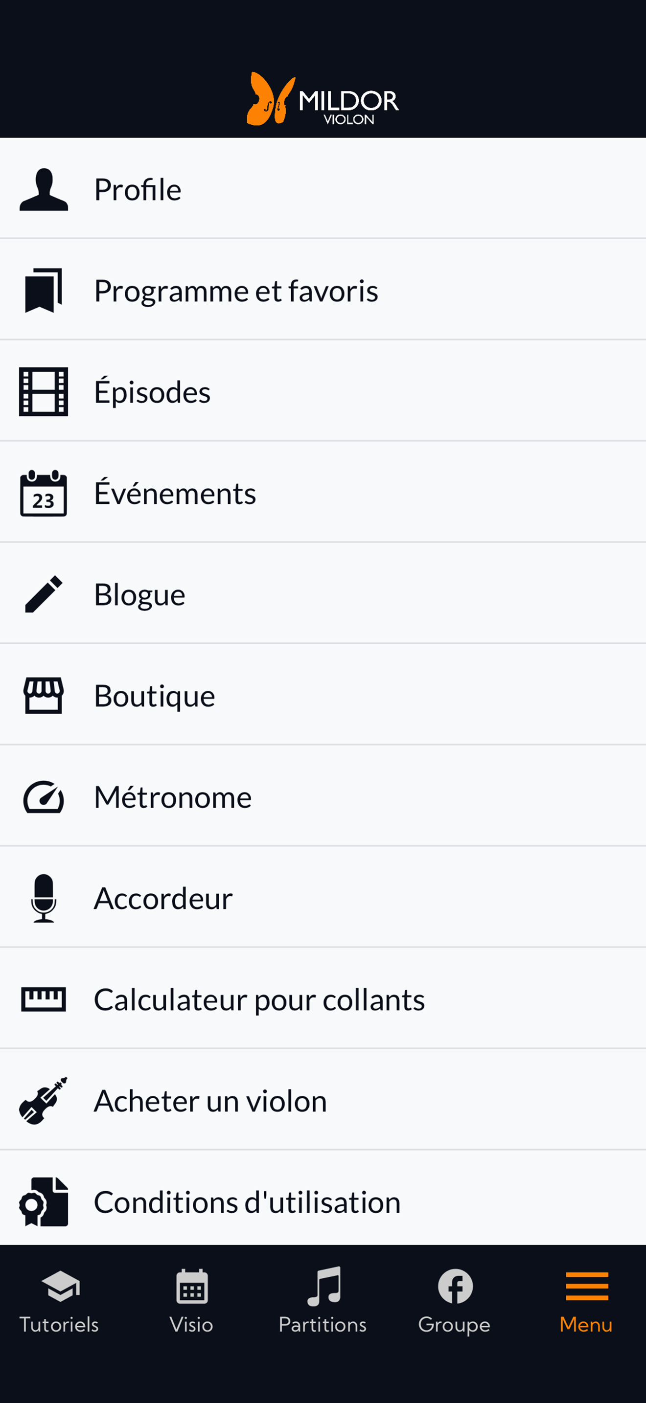 Mildor Violon application mobile capture 5
