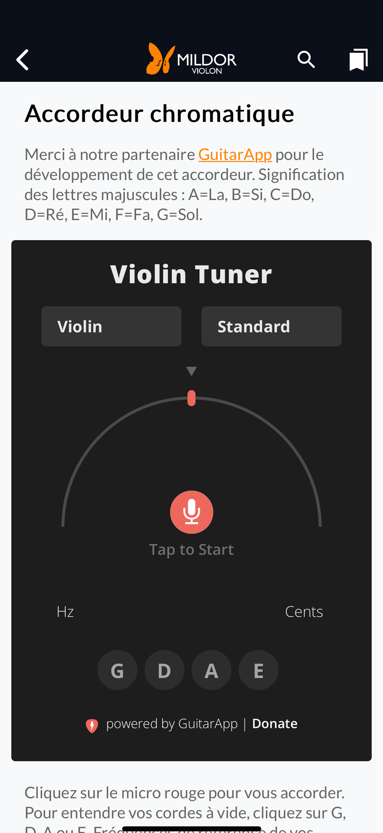 Mildor Violon application mobile capture 7