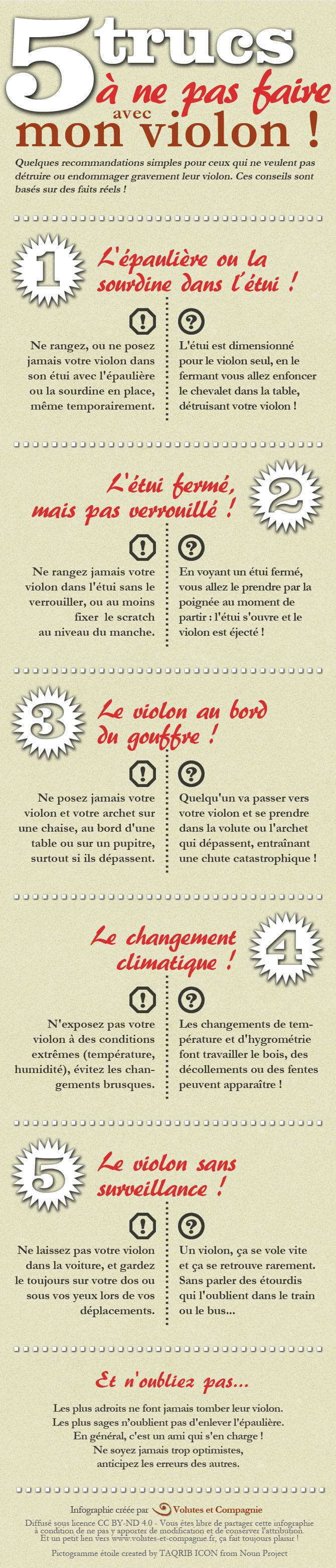 5 trucs dangereux à ne pas faire avec son violon