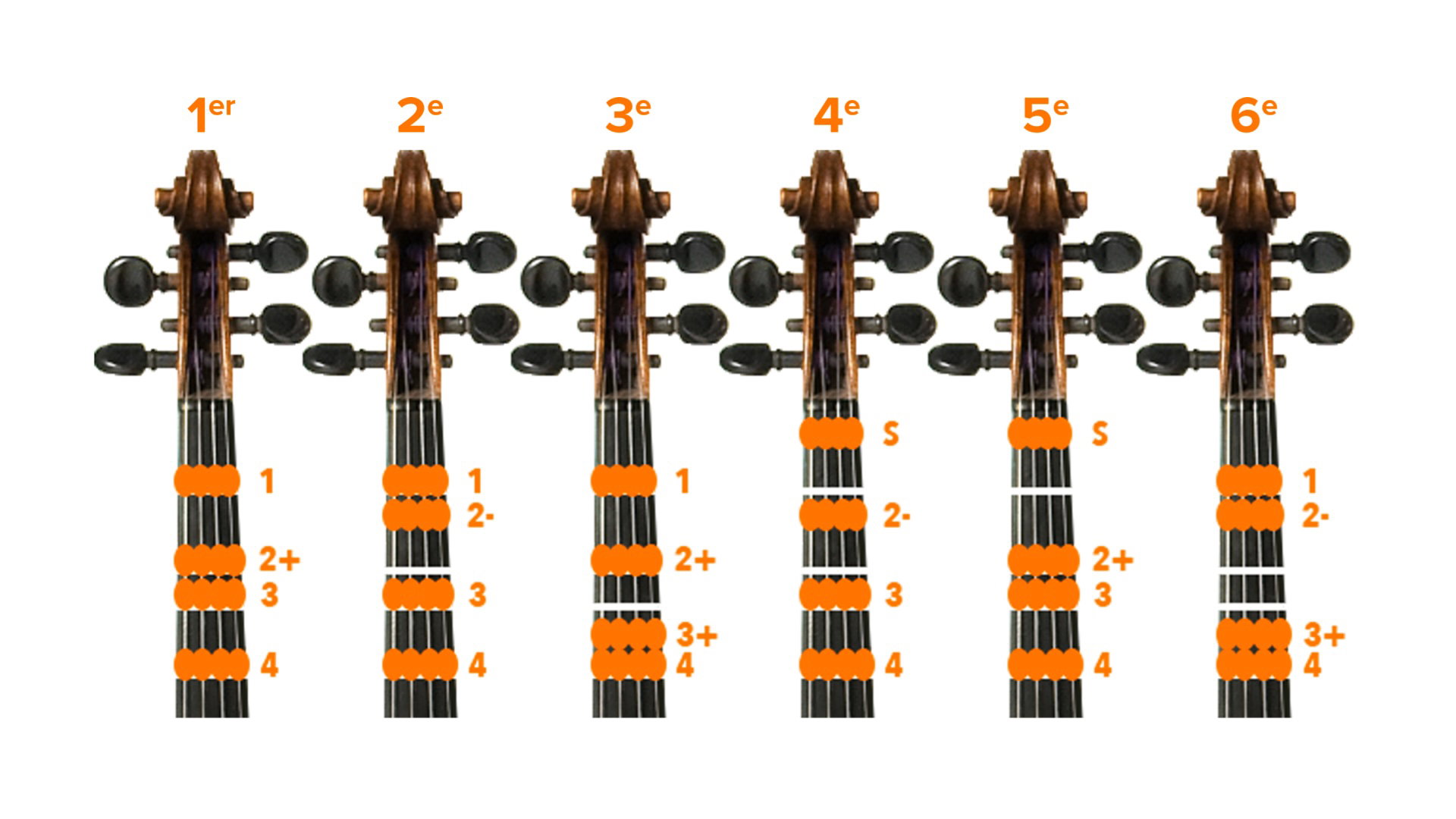 Les six groupements au violon